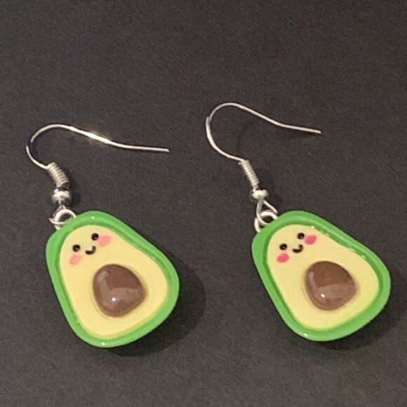 Avocado Earring, Vegetable Earring, Funny Food Earring, Gift Idea, Taco Tuesday - Picture 5 of 6